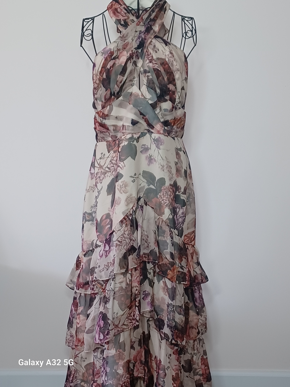 Dress the Population Maya Floral Corset Halter Maxi Dress - Size L - Picture 4 of 8